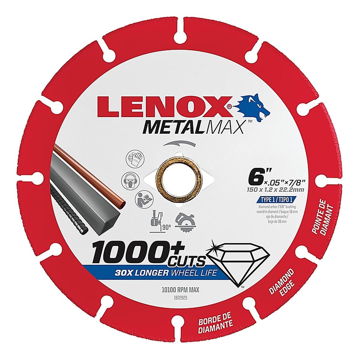 Lenox 1972923 MetalMax 6 in. Dia. x 7/8 in. Diamond/Metal Metal Cut-Off Blade 1/pc.