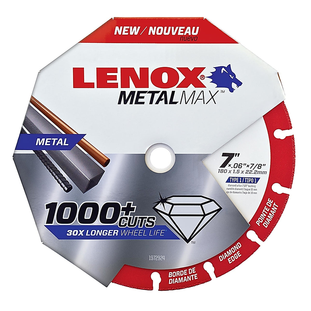 Lenox 1972924 MetalMax 7 in. Dia. x 7/8 in. Diamond/Metal Metal Cut-Off Blade 1/pc.
