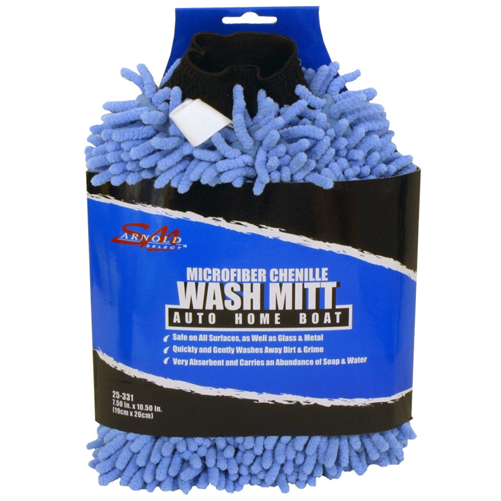 SM Arnold 25-331 Microfiber Chenille Wash Mitt 7.50 x 10.50 (Includes Cuff)
