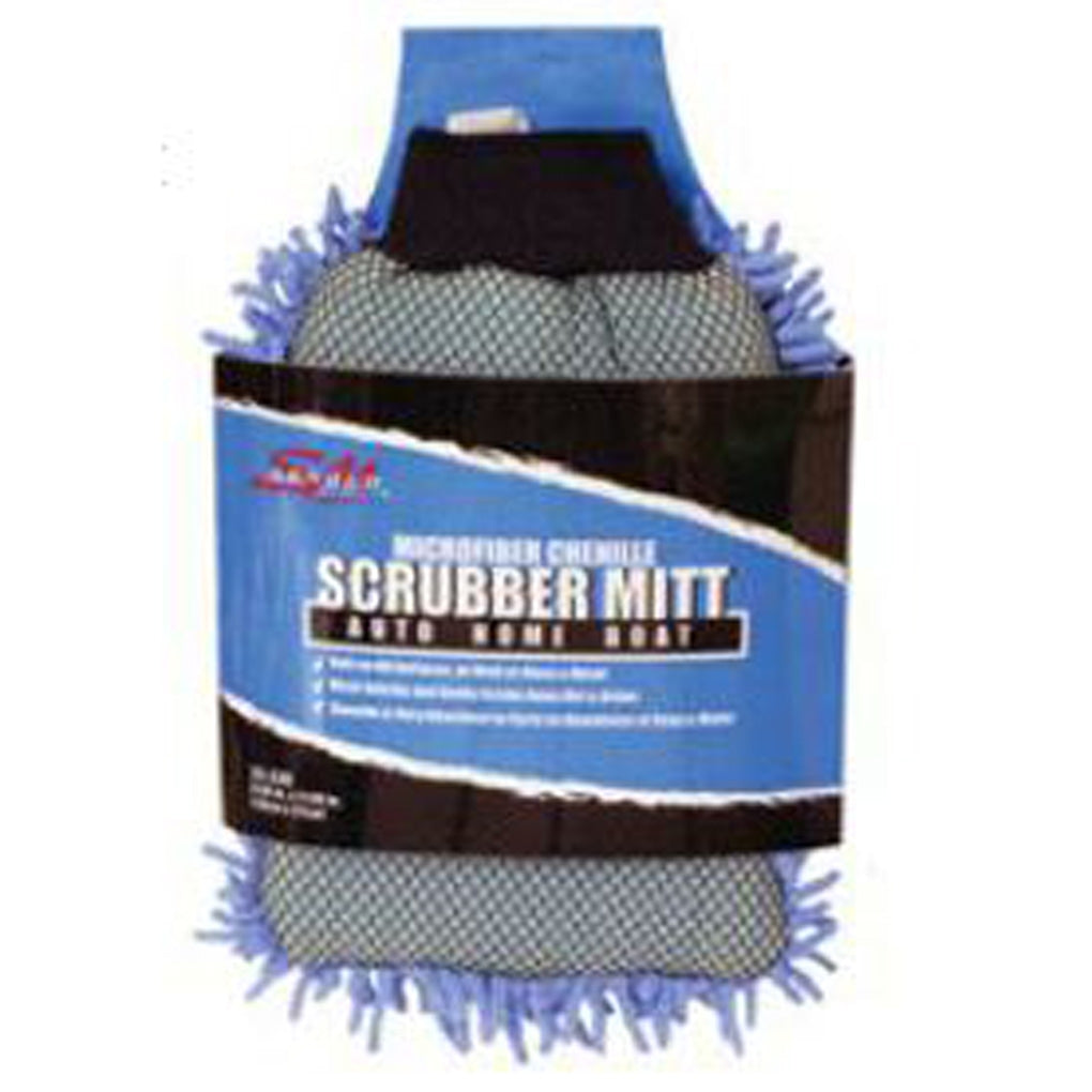 SM Arnold 25-332 Microfiber Chenille Scrubber Wash Wash Mitt 7.5 x 10.5 (Includes Cuff)