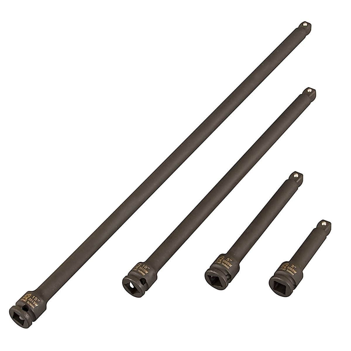Sunex Tools - 2504 - 4 Piece 1/2 Inch Drive Wobble Impact Extension Set