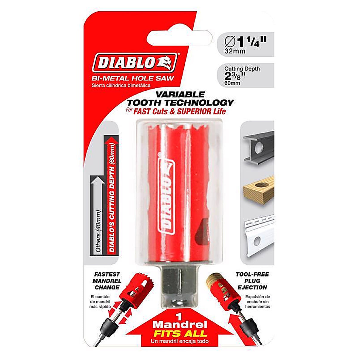 Diablo DHS1250 Snap-Lock Plus 1-1/4 in. Bi-Metal Hole Saw 1 pc