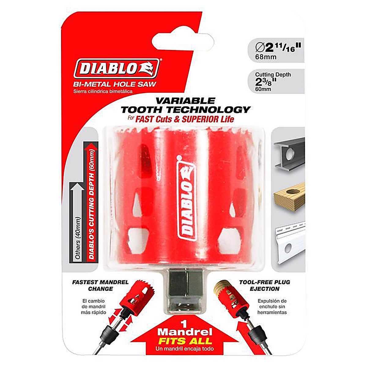Diablo DHS2687 2-11/16 in. Bi-Metal Hole Saw 1 pc