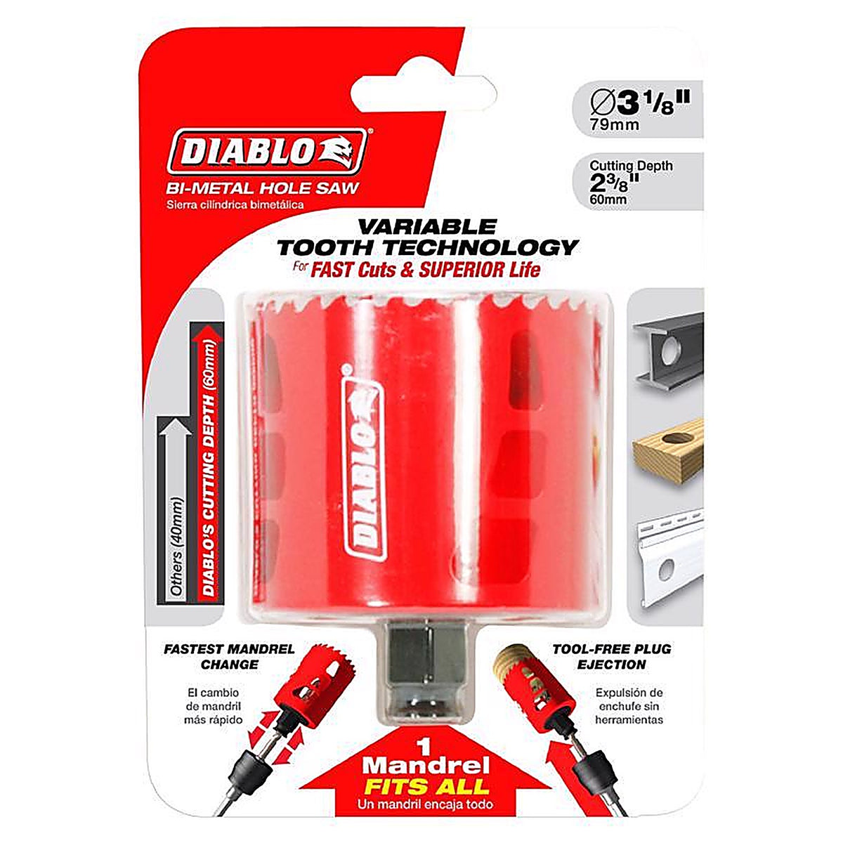 Diablo DHS3000 Snap-Lock Plus 3 in. Bi-Metal Hole Saw 1 pc
