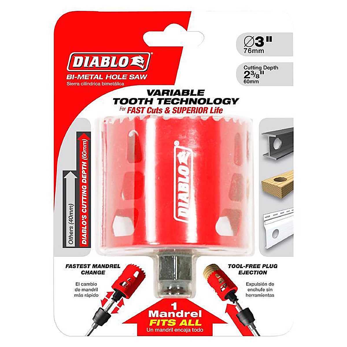 Diablo DHS2750 2-3/4 in. Bi-Metal Hole Saw 1 pc