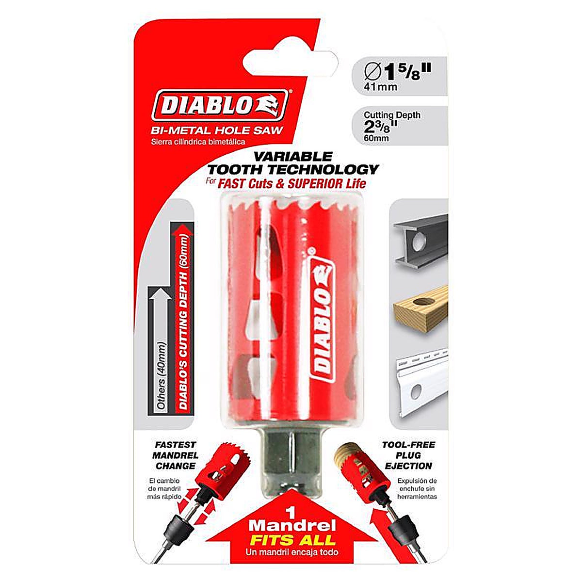 Diablo DHS1625 1-5/8 in. Bi-Metal Hole Saw 1 pc