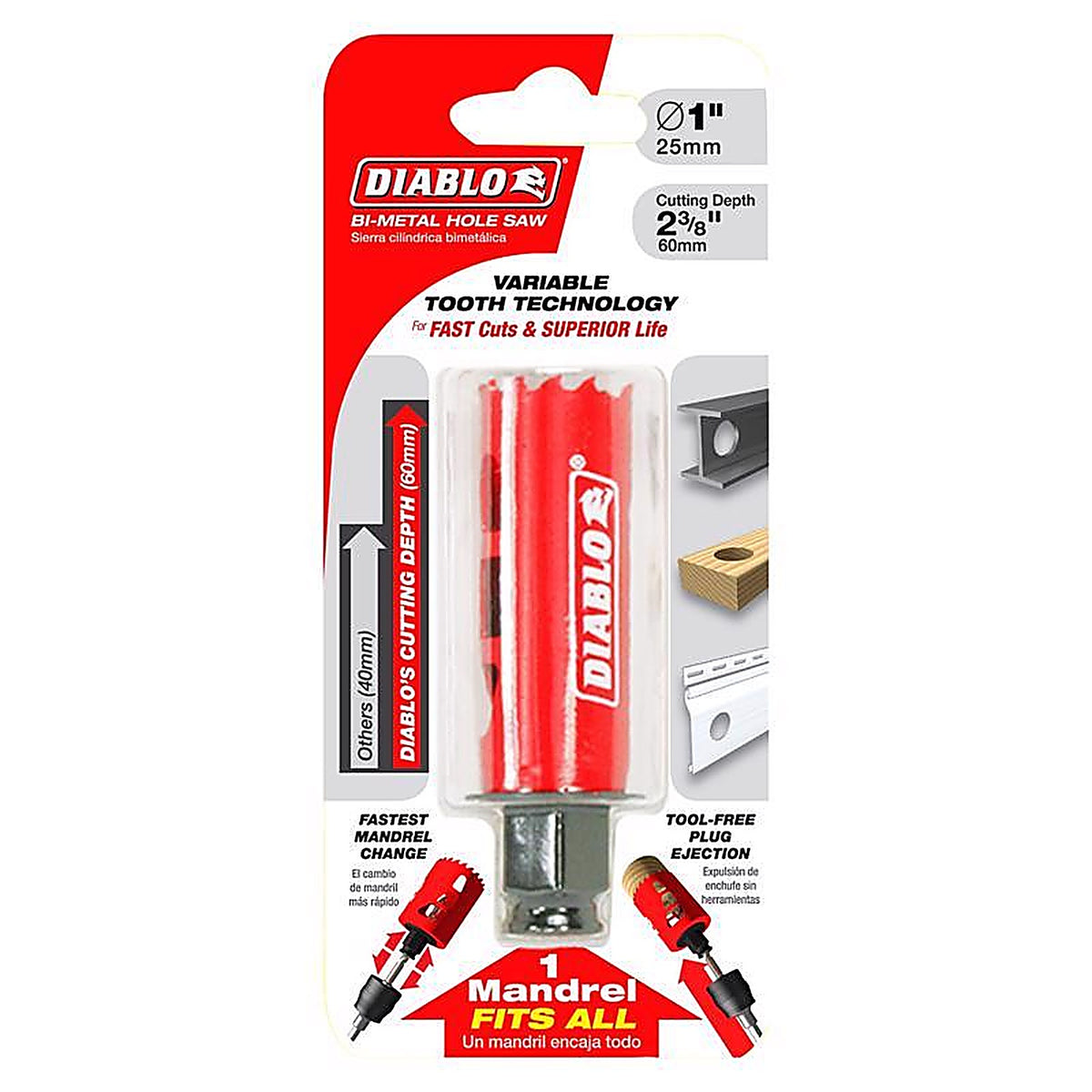 Diablo DHS1000 Snap-Lock Plus 1 in. Bi-Metal Hole Saw 1 pc
