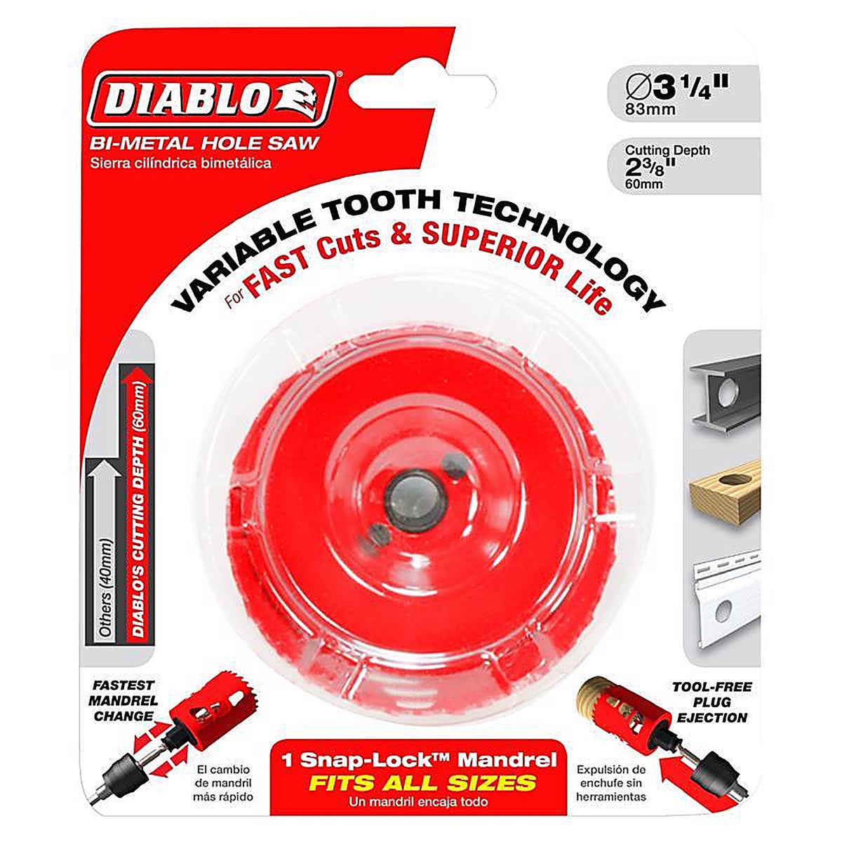 Diablo DHS3125 3-1/8 in. Bi-Metal Hole Saw 1 pc