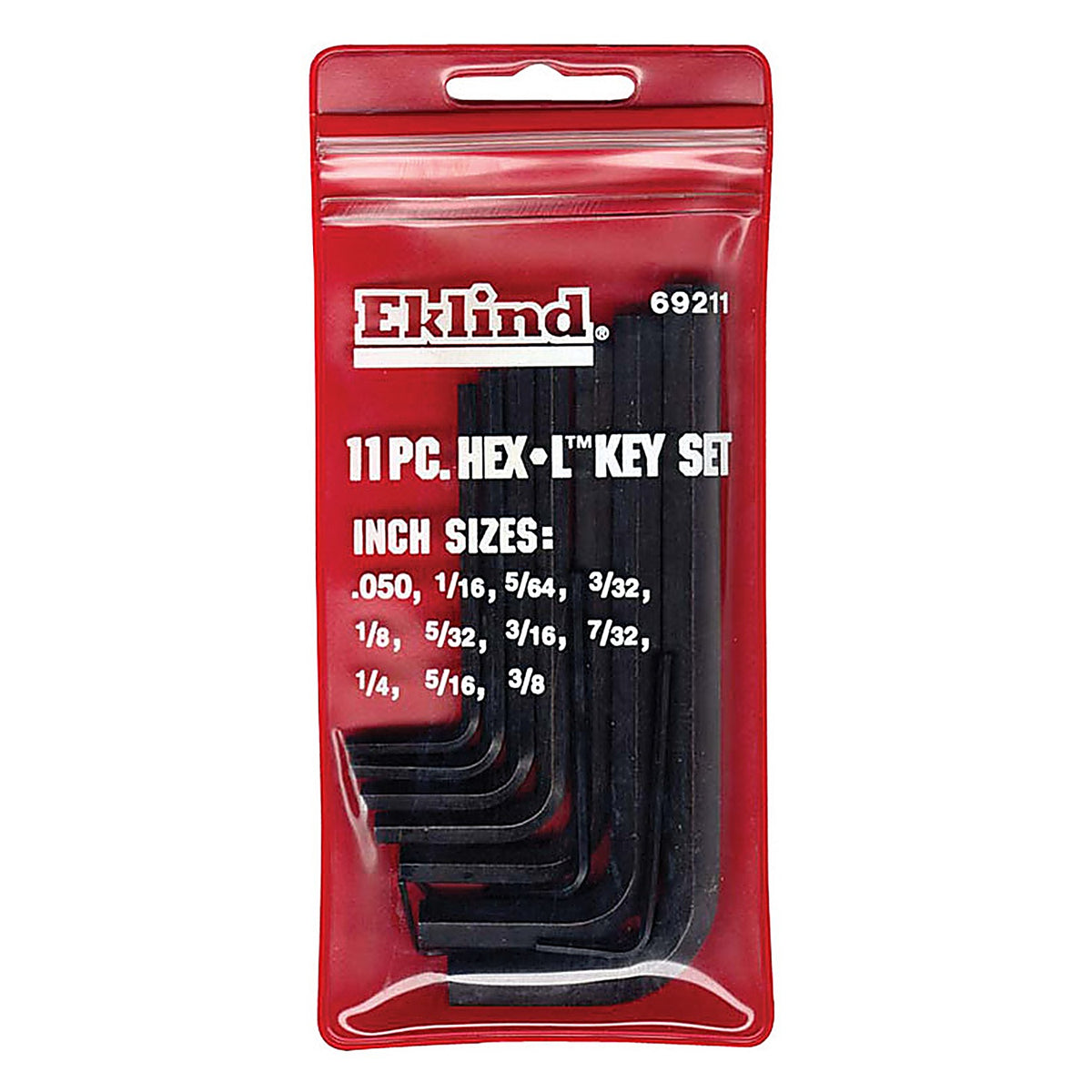 Eklind Tool 69211 Hex-L .050in. to 3/8in. SAE Short Arm Hex L-Key Set Multi-Size in. 1