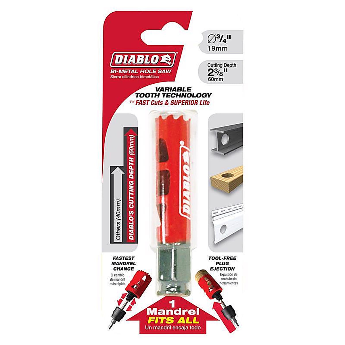 Diablo DHS0750 Snap-Lock Plus 3/4 in. Bi-Metal Hole Saw 1 pc