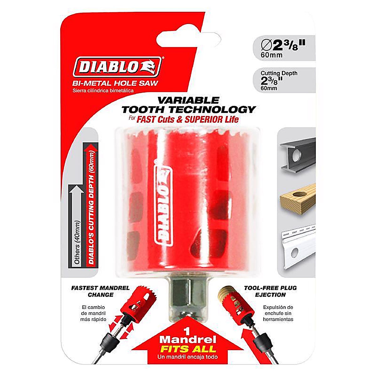 Diablo DHS2375 2-3/8 in. Bi-Metal Hole Saw 1 pc