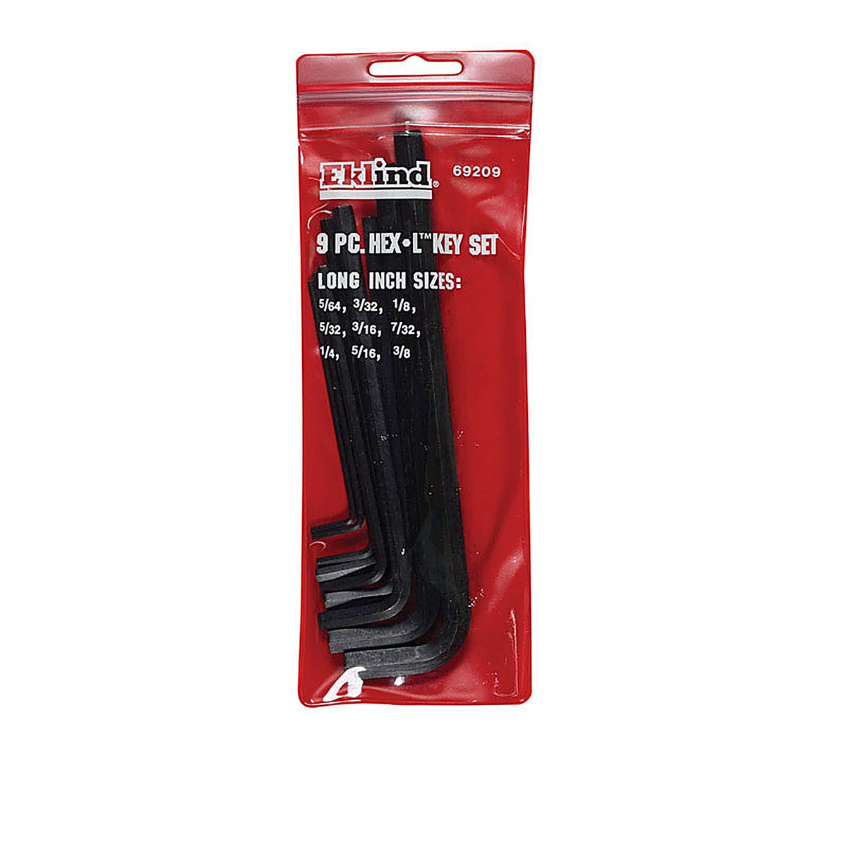 Eklind Tool 69209 Hex-L 5/64in. to 3/8in. SAE Long Arm Hex L-Key Set Multi-Size in. 9/pc.