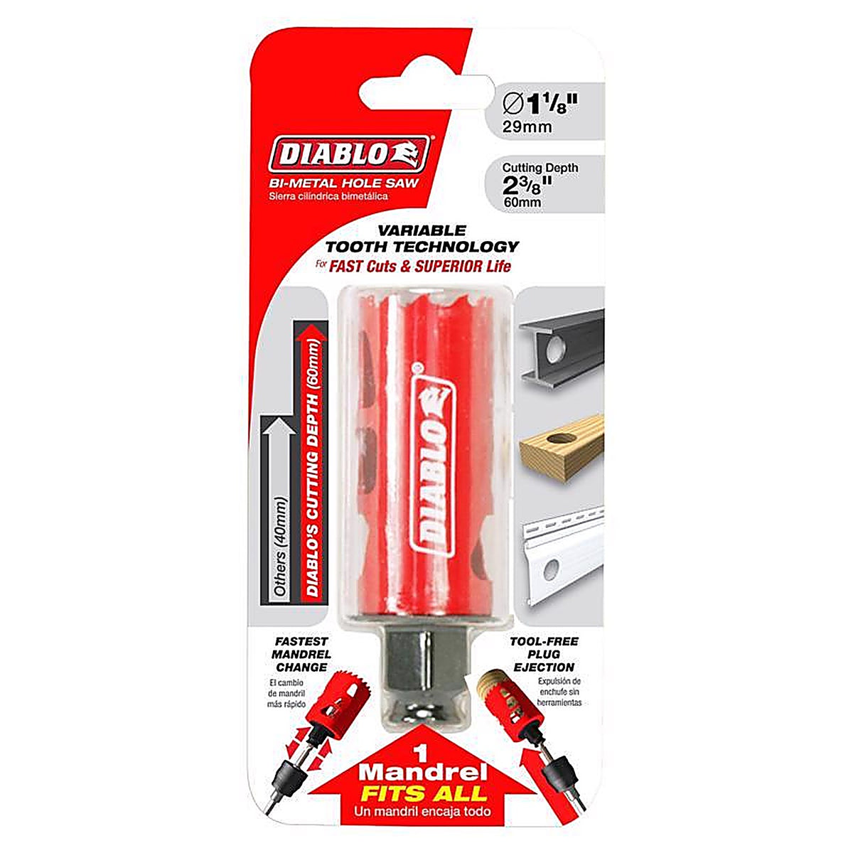 Diablo DHS1125 Snap-Lock Plus 1-1/8 in. Bi-Metal Hole Saw 1 pc