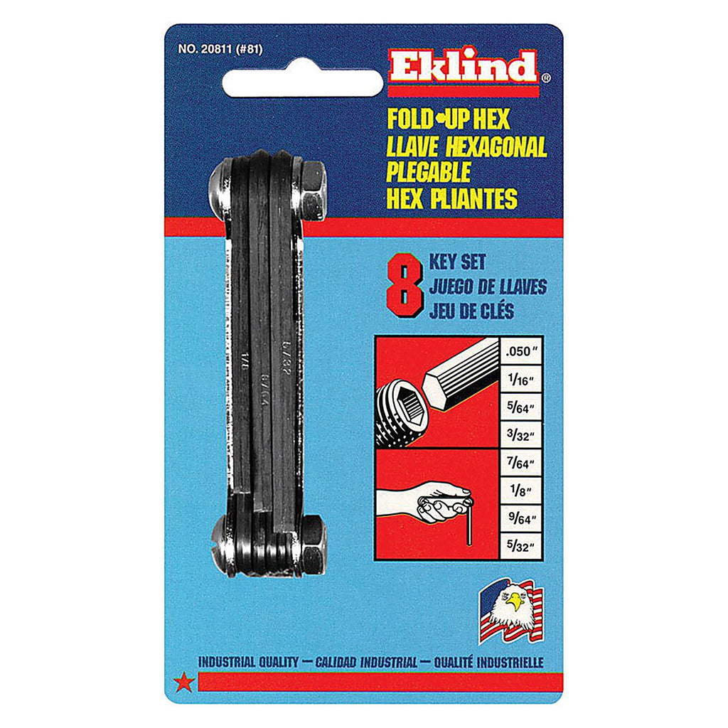 Eklind Tool 20811 SAE Fold-Up Hex Key Set 8/pc.