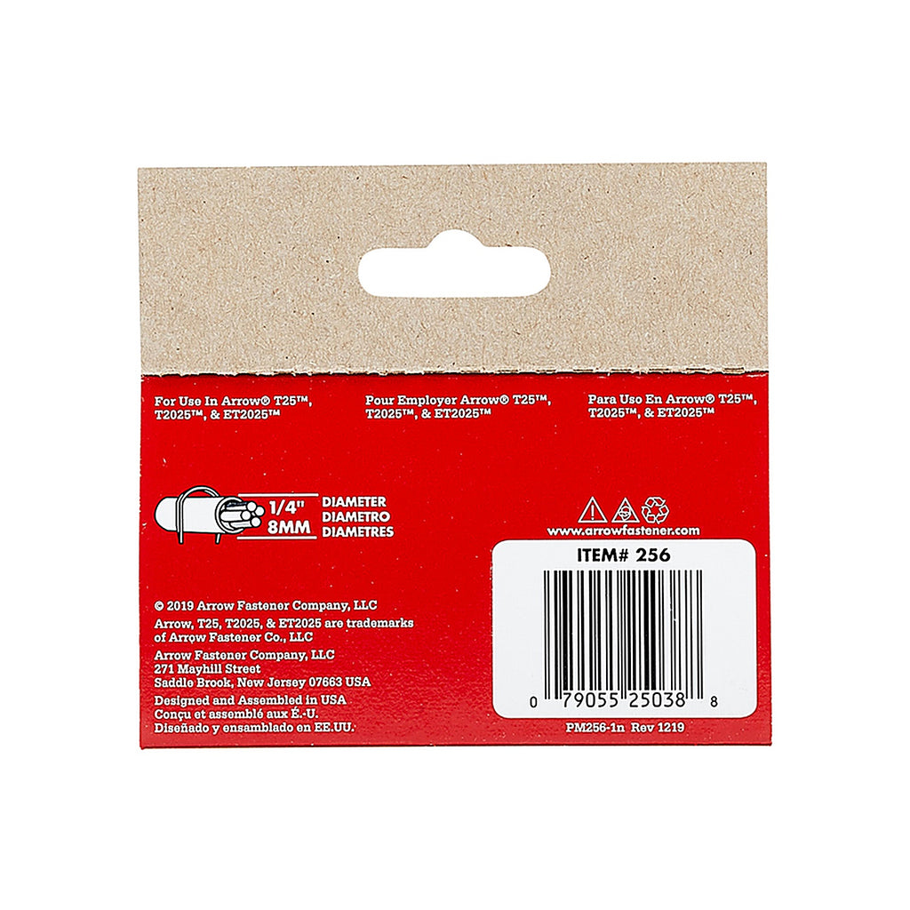 Arrow Fastener 256 T25 1/4 in. W x 3/8 in. L Round Crown Wire Staples 1100/Pack