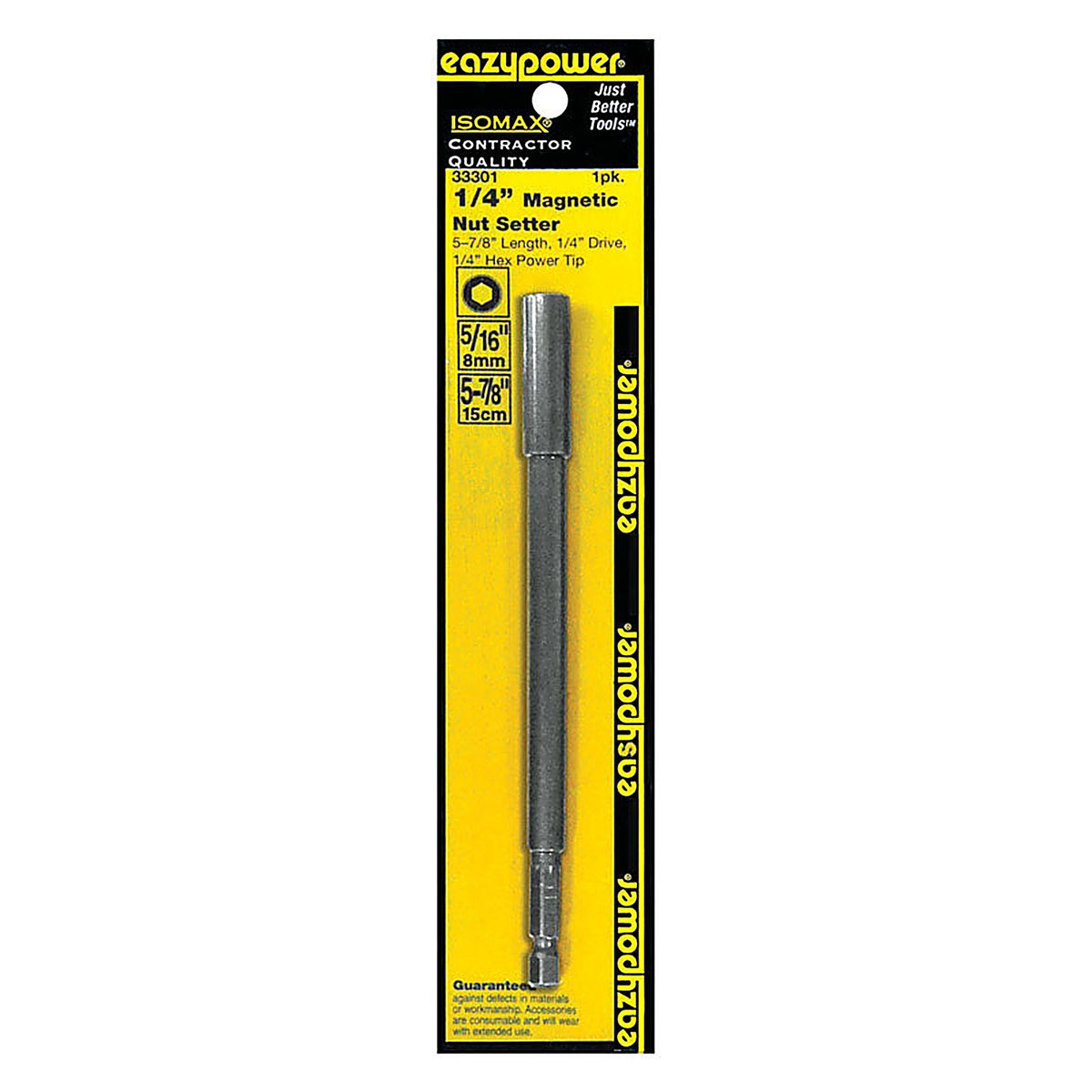 Eazypower 33301 Isomax 1/4 in. drive x 6 in. L Steel Magnetic Nut Setter 1/pc.