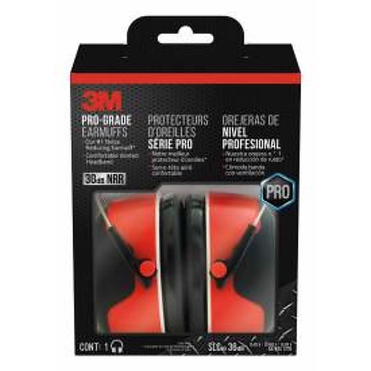 3M 90565-4DC-PS Pro-Grade 30 dB Steel Earmuffs Black 1 pair