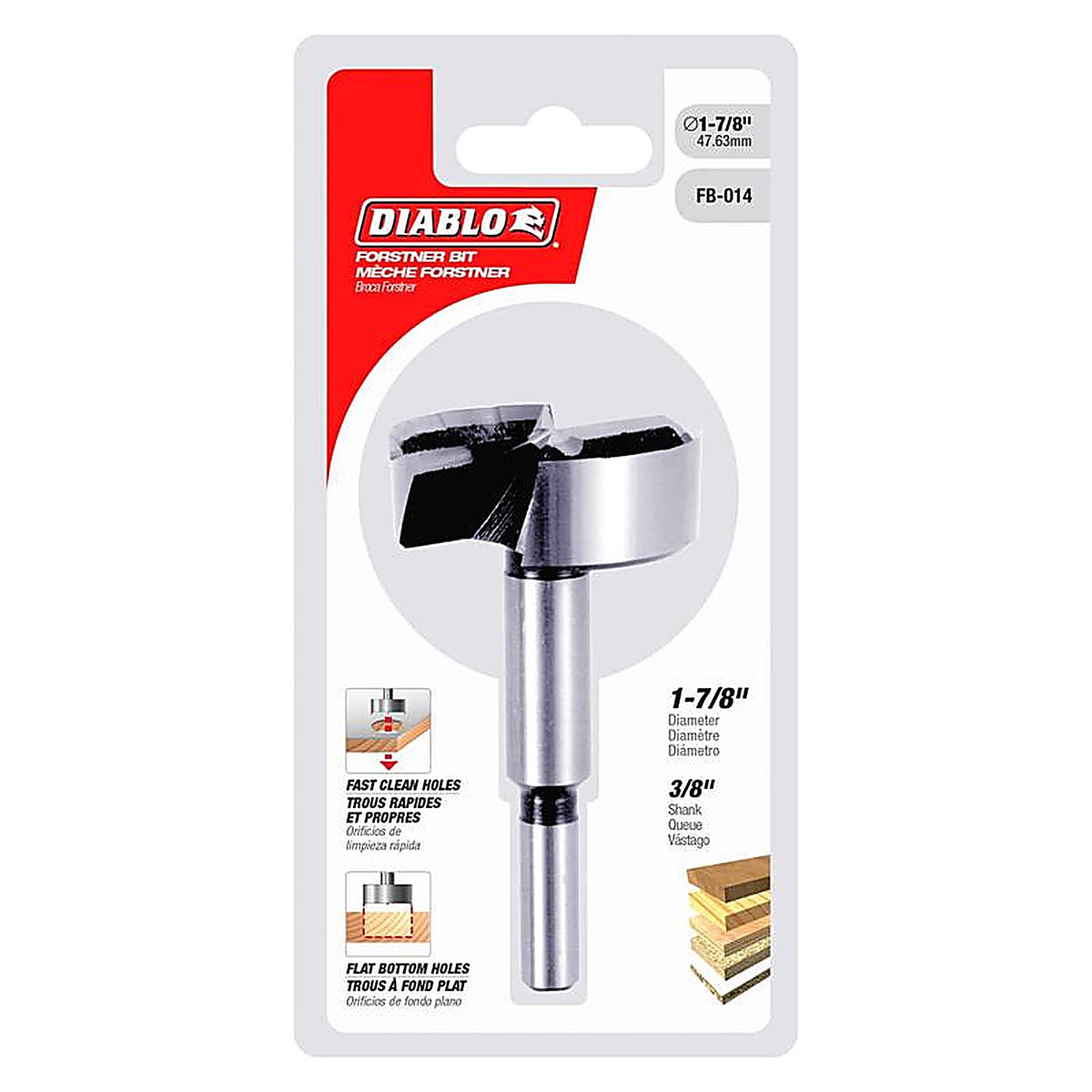 Diablo FB-014 1-7/8 in. S X 3-1/2 in. L High Speed Steel Forstner Drill Bit 1 pc