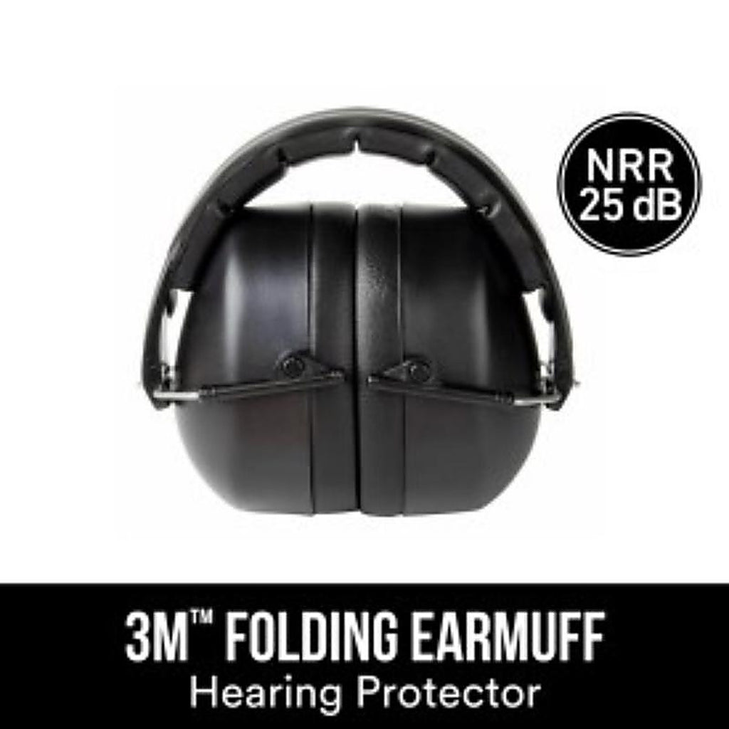 3M 90563H1-DC 25 dB Soft Foam Folding Earmuffs Black 1 pair