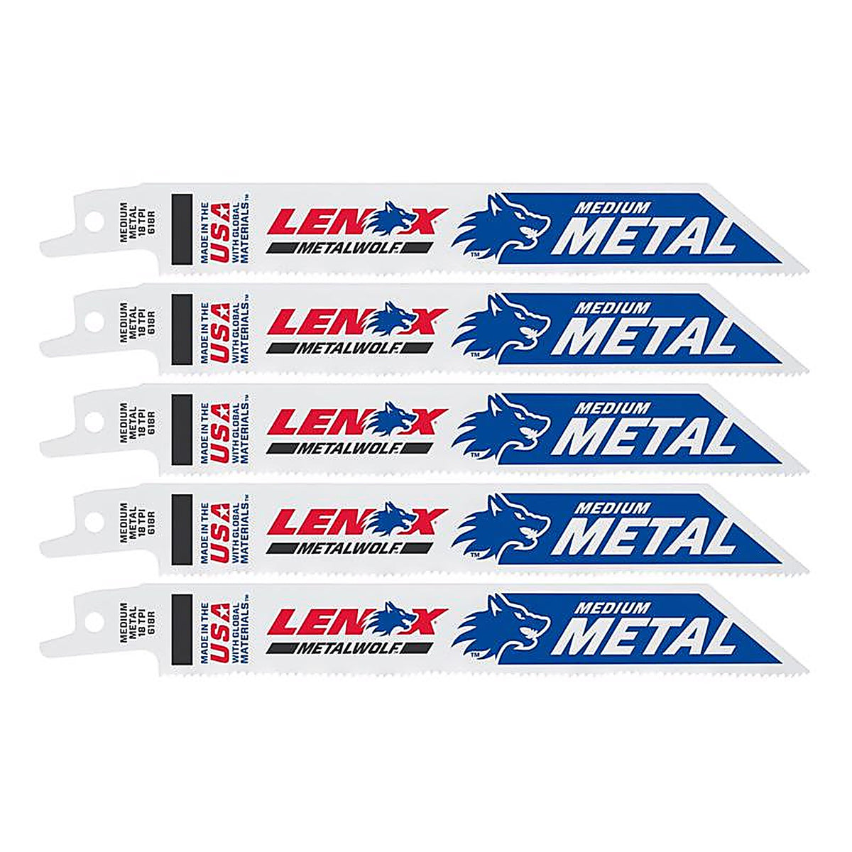 Lenox 20566618R METALWOLF 6 in. Bi-Metal WAVE EDGE Reciprocating Saw Blade 18 TPI 5 pk