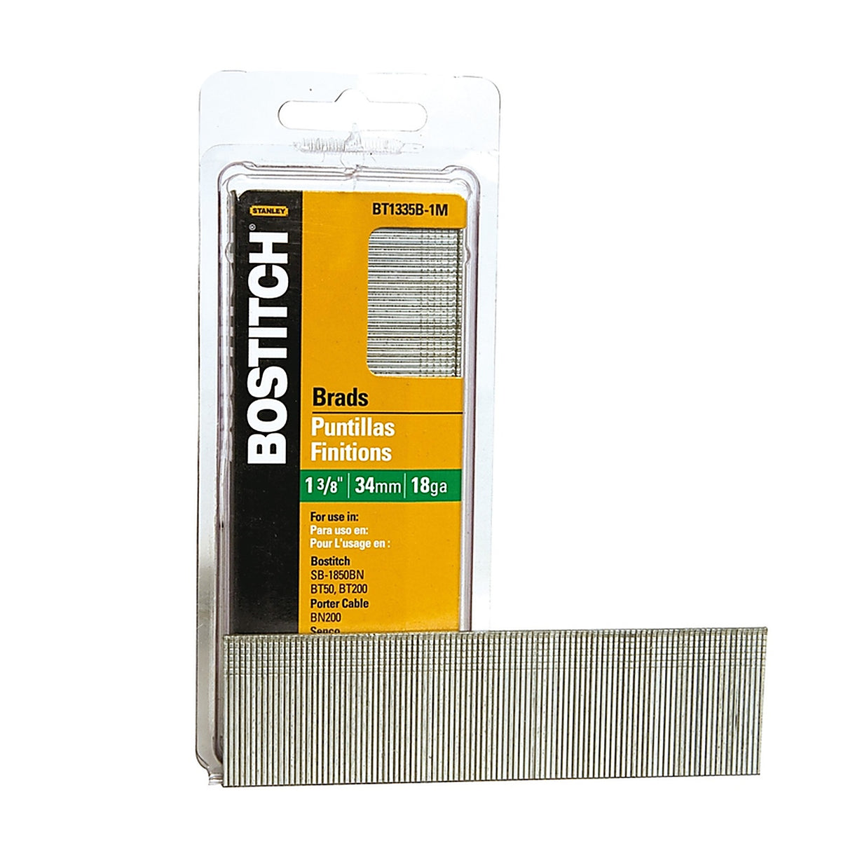 Bostitch - BT1335B-1M - 18 Ga. X 1-3/8 In. L Coated Steel Brad Nails 1000 Pack