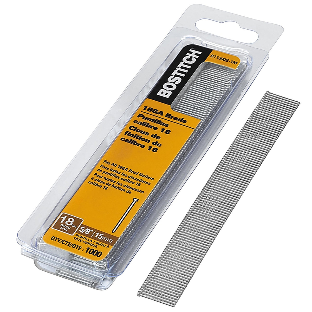 Bostitch - BT1300B-1M - 18 Ga. X 5/8 In. L Galvanized Steel Brad Nails 1000 Pack