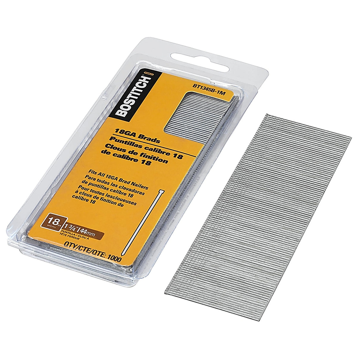 Stanley Bostitch - BT1345B-1M - Bostitch 18 Ga. X 1-3/4 In. L Coated Steel Brad Nails 1000 Pack