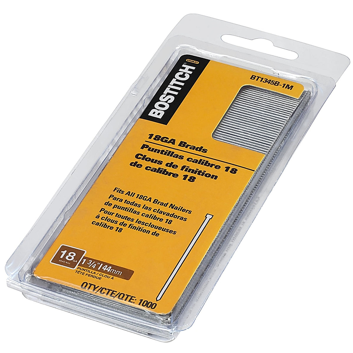 Stanley Bostitch - BT1345B-1M - Bostitch 18 Ga. X 1-3/4 In. L Coated Steel Brad Nails 1000 Pack