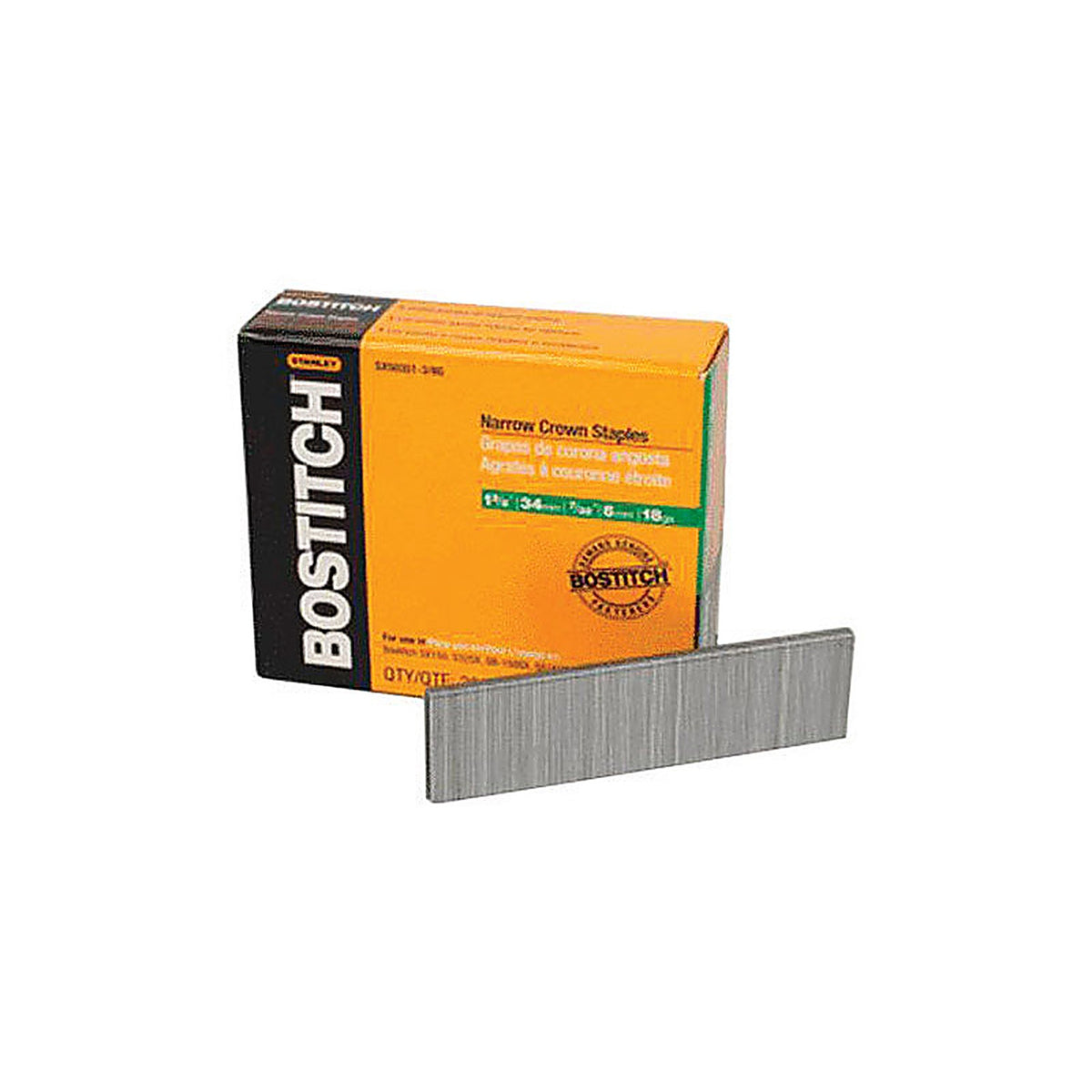 Stanley SX503513/8SS1M Bostitch 7/32 in. W X 1-3/8 in. L Stainless Steel Finish Staples 18 Ga. 1000 pk