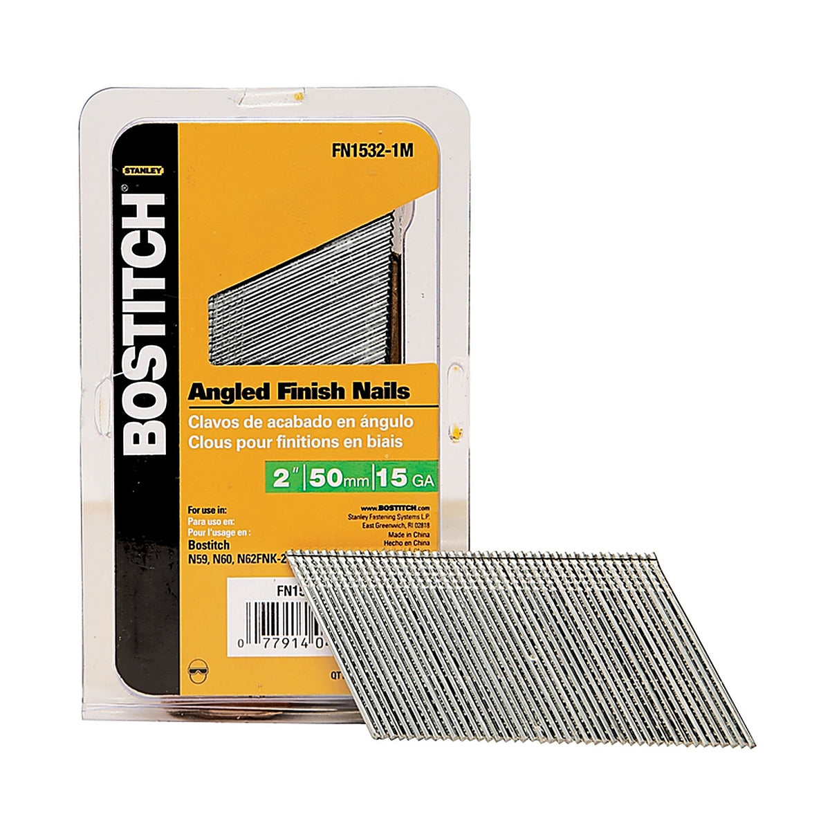 Stanley Bostitch FN1532-1M 2 in. 15 Ga. Angled Strip Finish Nails Smooth Shank 1,000/Pack