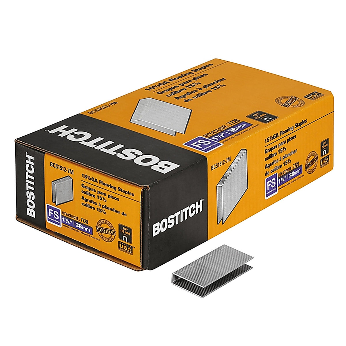 Bostitch - BCS1512 - 1/2 In. W X 1-1/2 In. L Galvanized Steel Wire Staples 15.5 Ga.