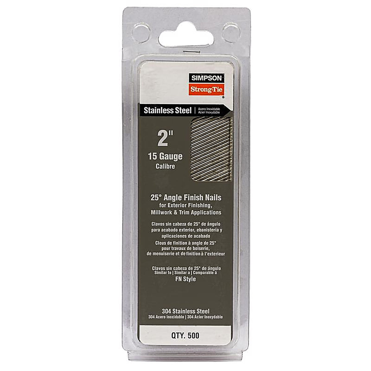 Simpson Strong-Tie - S15N200FNB - 2 In. L X 15 Ga. Angled Strip Coated Nails 25 Deg 500 Pack