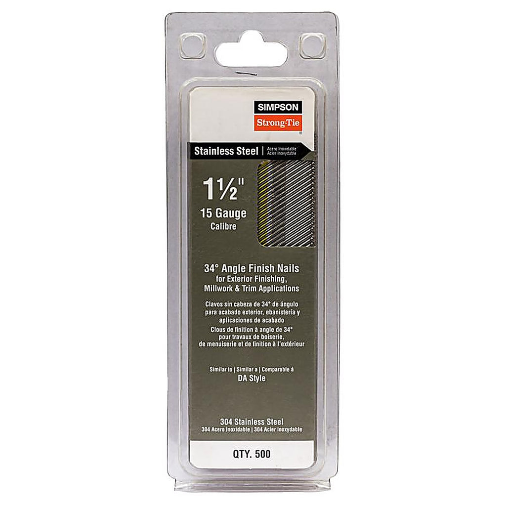 Simpson Strong-Tie - S15N150SFB - 1-1/2 In. L X 15 Ga. Angled Strip Coated Nails 500 Pack