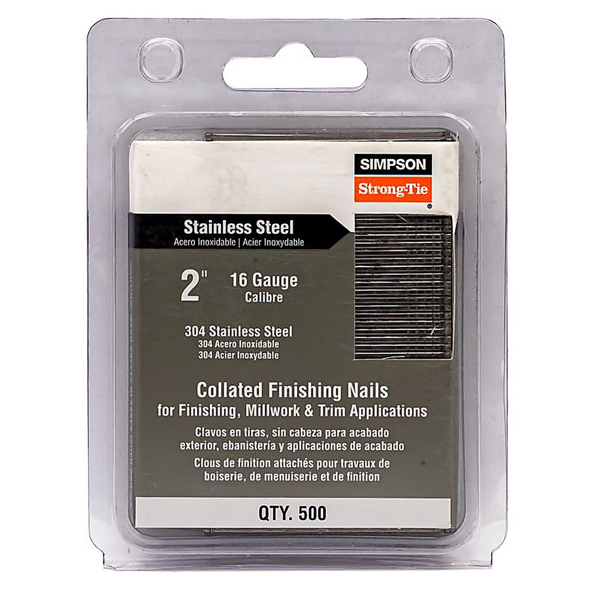 Simpson Strong-Tie - S16N200FNB - 2 In. L X 16 Ga. Straight Strip Coated Nails 500 Pack