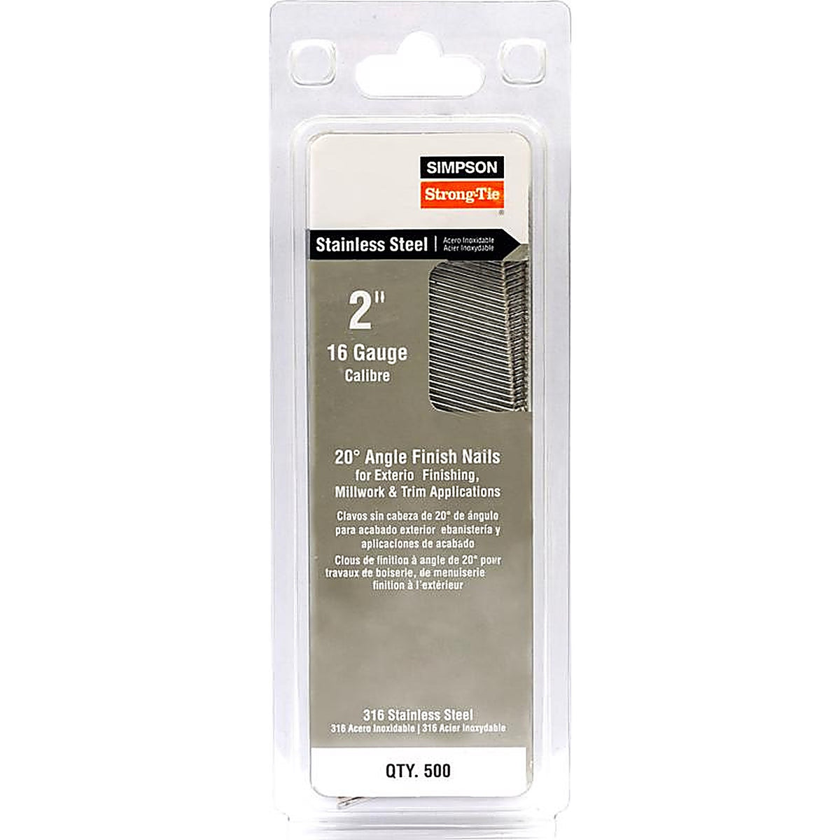 Simpson Strong-Tie - T16N200PFB - 2 In. L X 16 Ga. Angled Strip Coated Nails 20 Deg 500 Pack