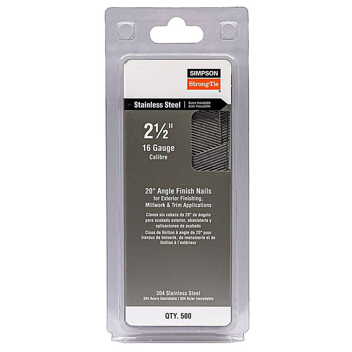 Simpson Strong-Tie - S16N250PFB - 2-1/2 In. L X 16 Ga. Angled Coil Coated Nails 20 Deg 500 Pack