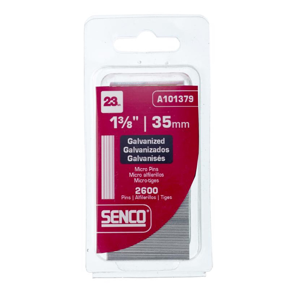 Senco A101379 1-3/8 in. 23 Ga. Straight Strip Micro Pins Smooth Shank 2,600/Pack