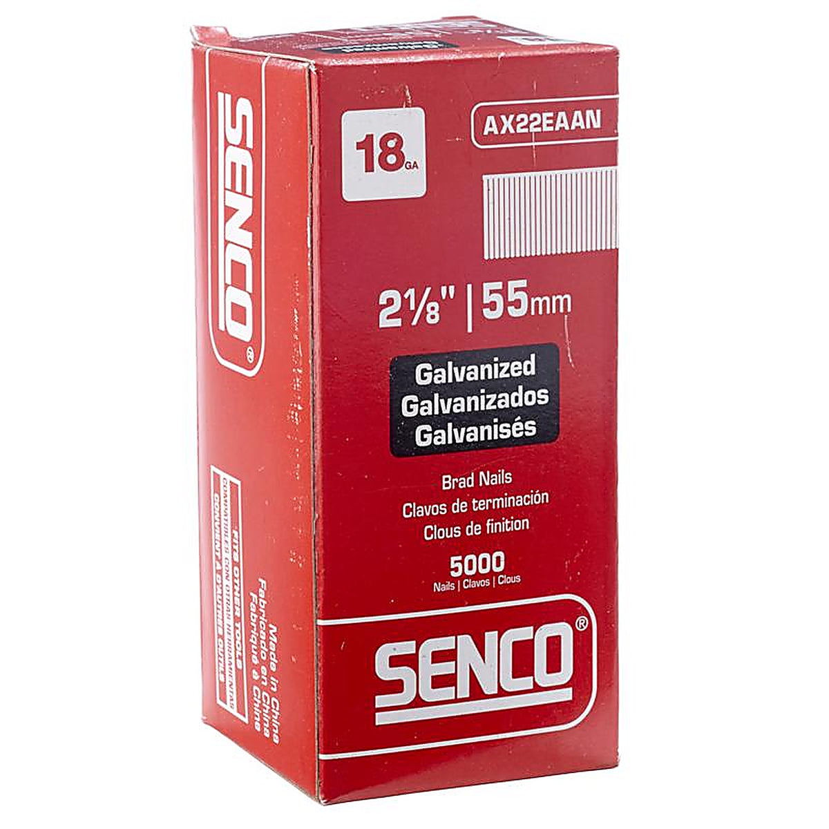 Senco - AX22EAAN - 18 Ga. X 2-1/8 In. L Galvanized Steel Brad Nails 5000 Pack