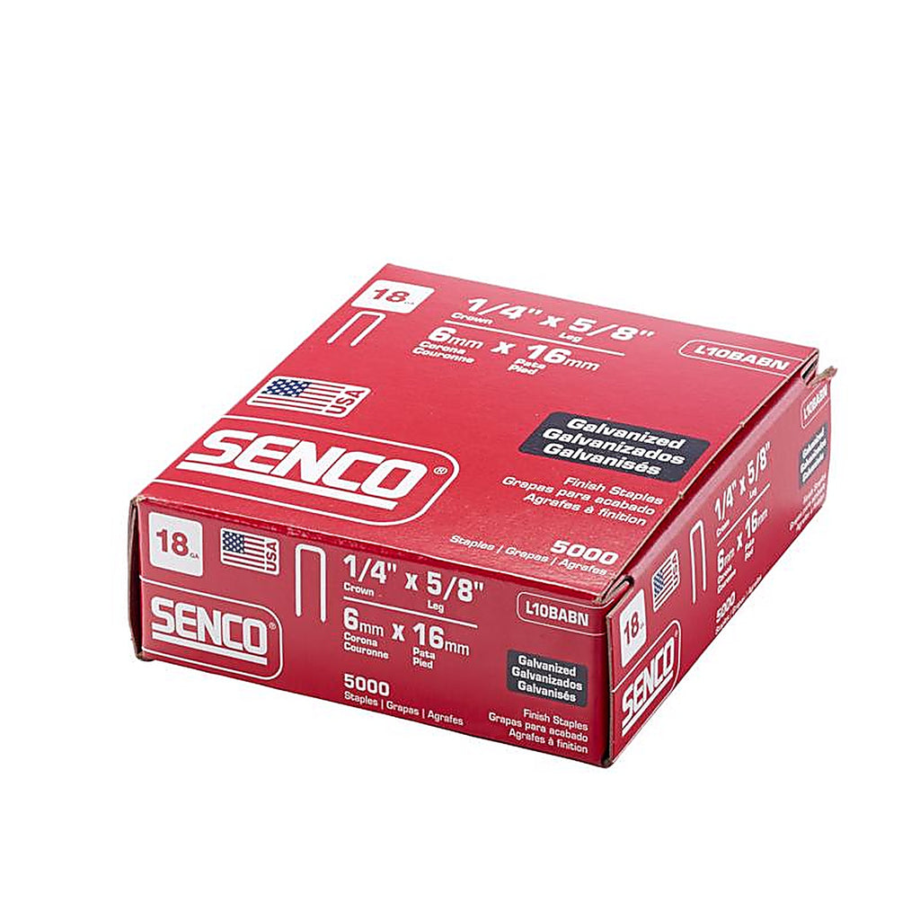 Senco - L10BABN - 1/4 In. W X 5/8 In. L 18 Ga. Medium Crown Wire Staples 5000 Pack