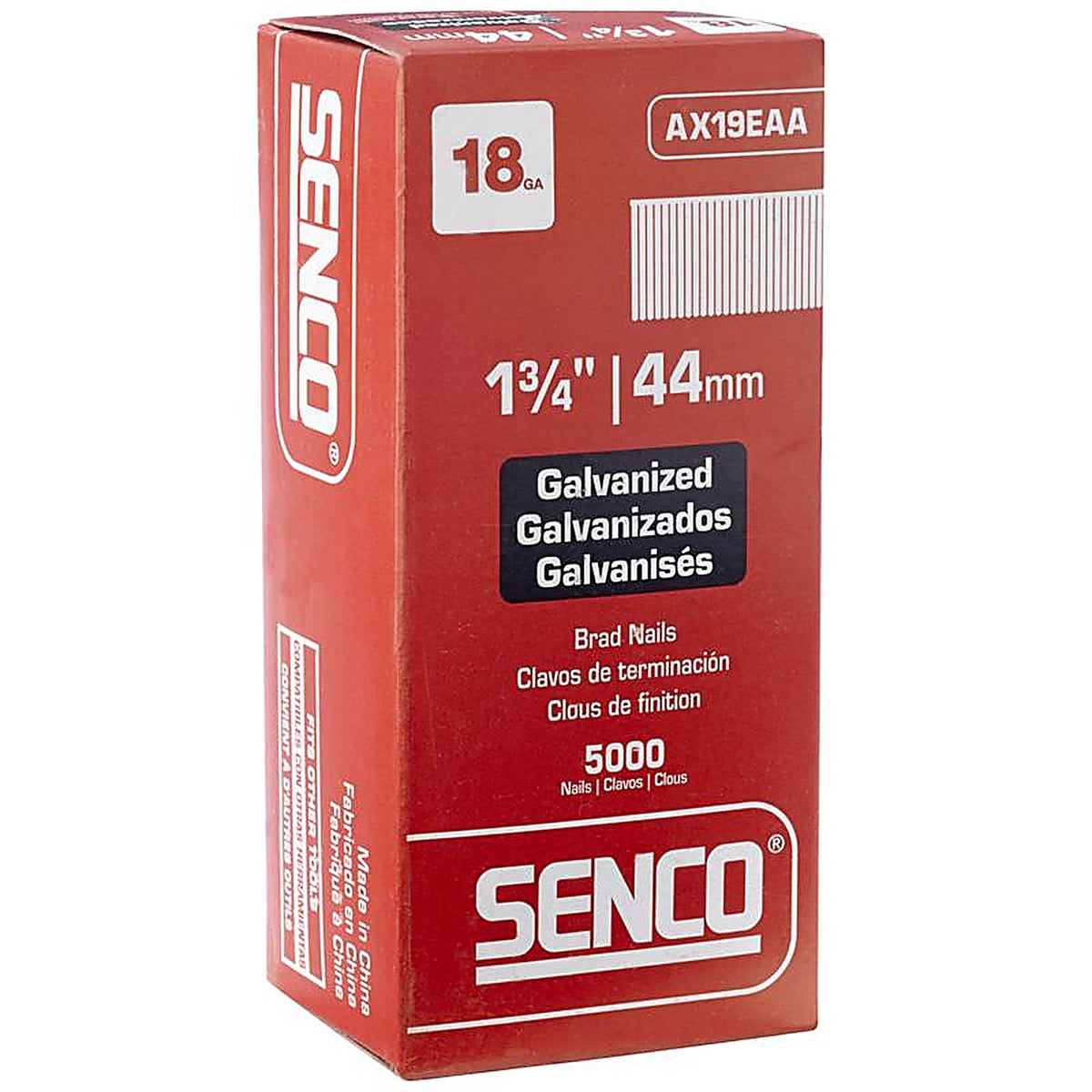 Senco - AX19EAA - 18 Ga. X 1-3/4 In. L Galvanized Steel Brad Nails 5000 Pack