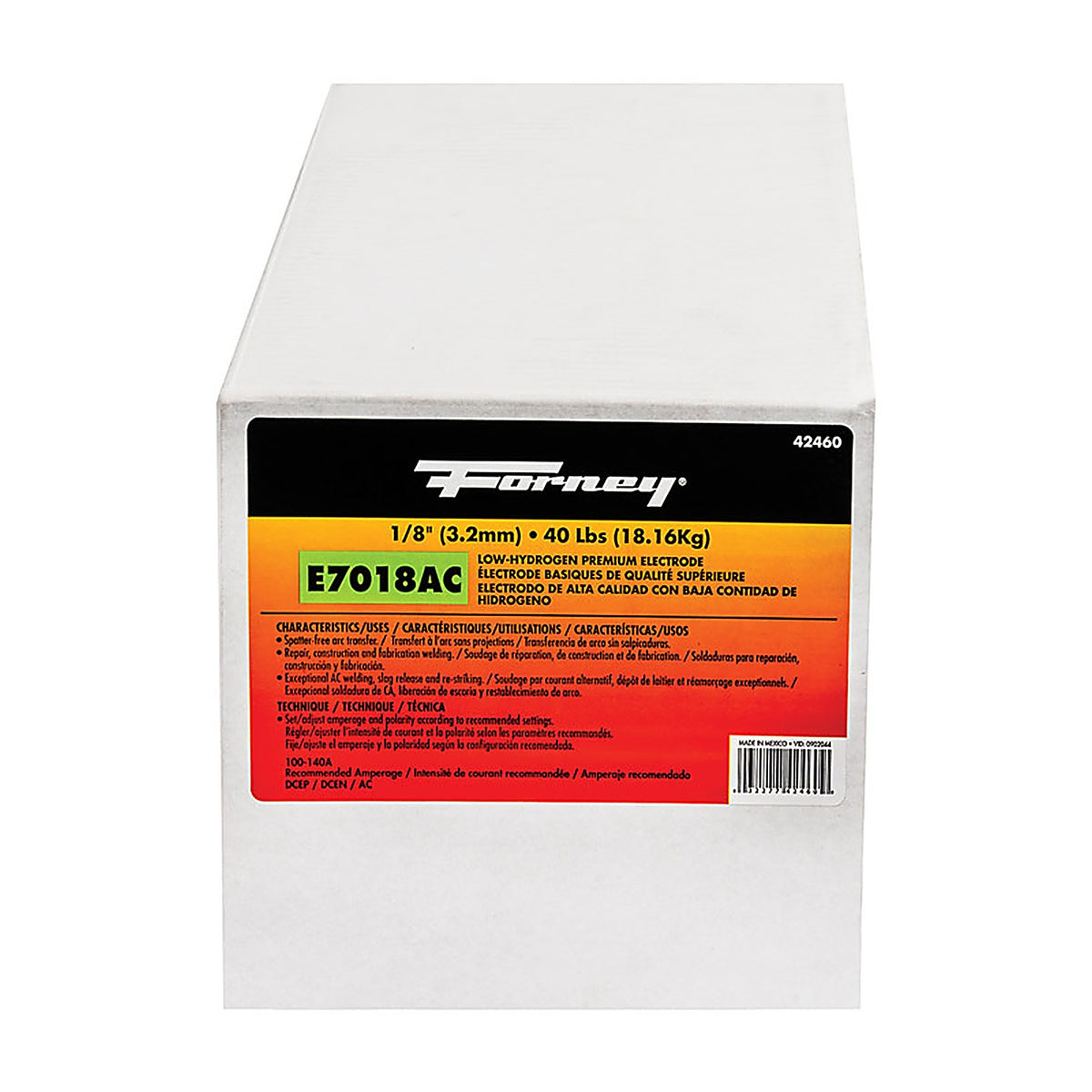 Forney 42460 1/8 in. D X 15 in. L Mild Steel Low-Hydrogen Welding Electrodes 84000 psi 40 lb