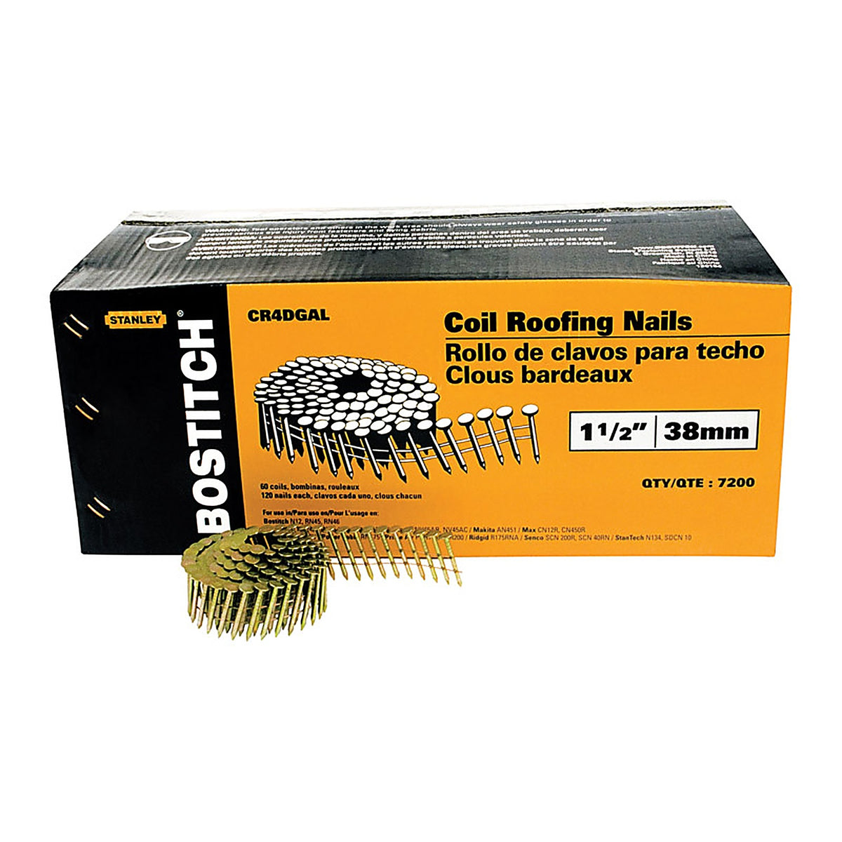 Stanley Bostitch CR4DGAL 1-1/2 in. Roofing Nails Smooth Shank 7200/Pack