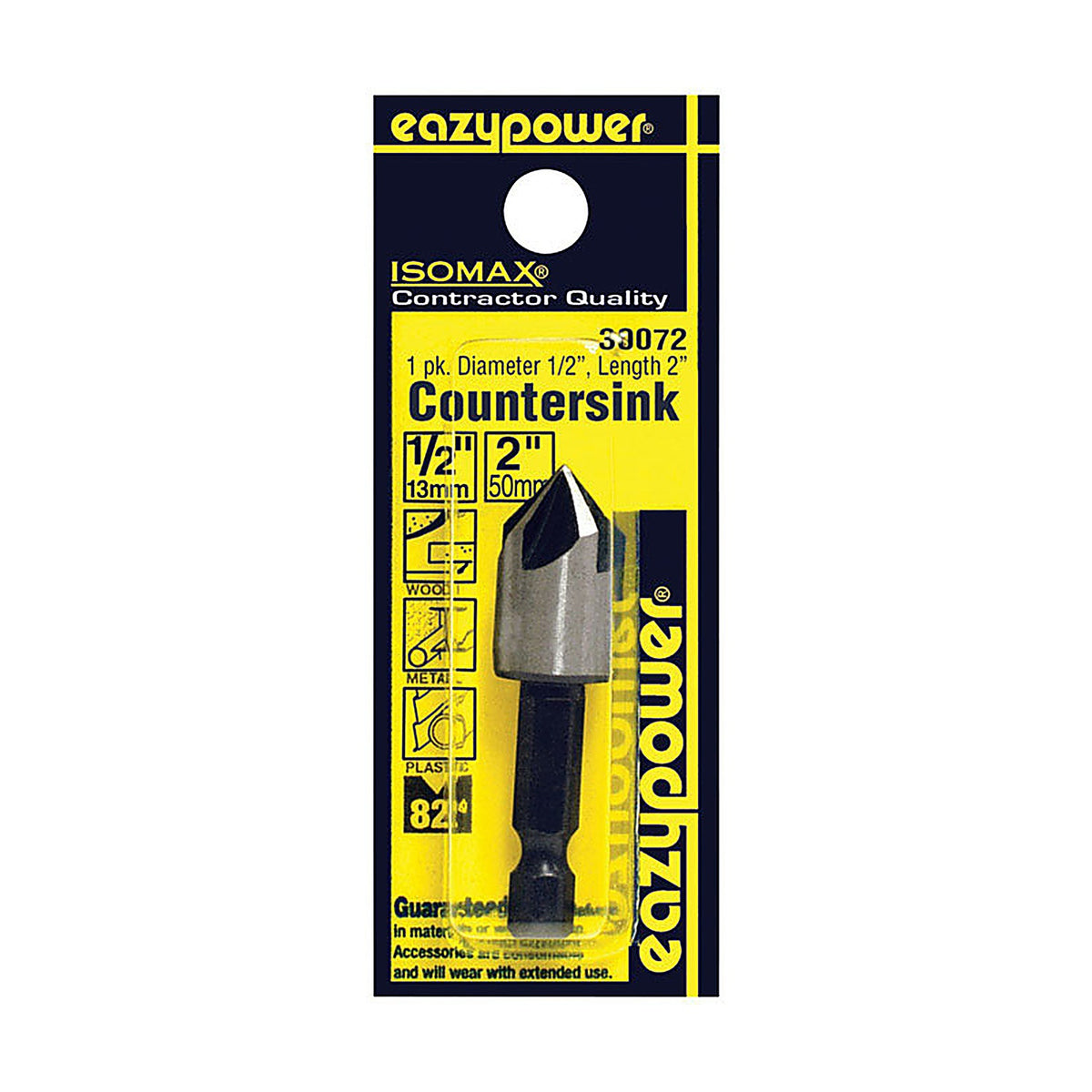 Eazypower - 30072 - Isomax 1/2 In. X 1/2 Inch D Tool Steel Countersink Countersink Bit 1 Piece