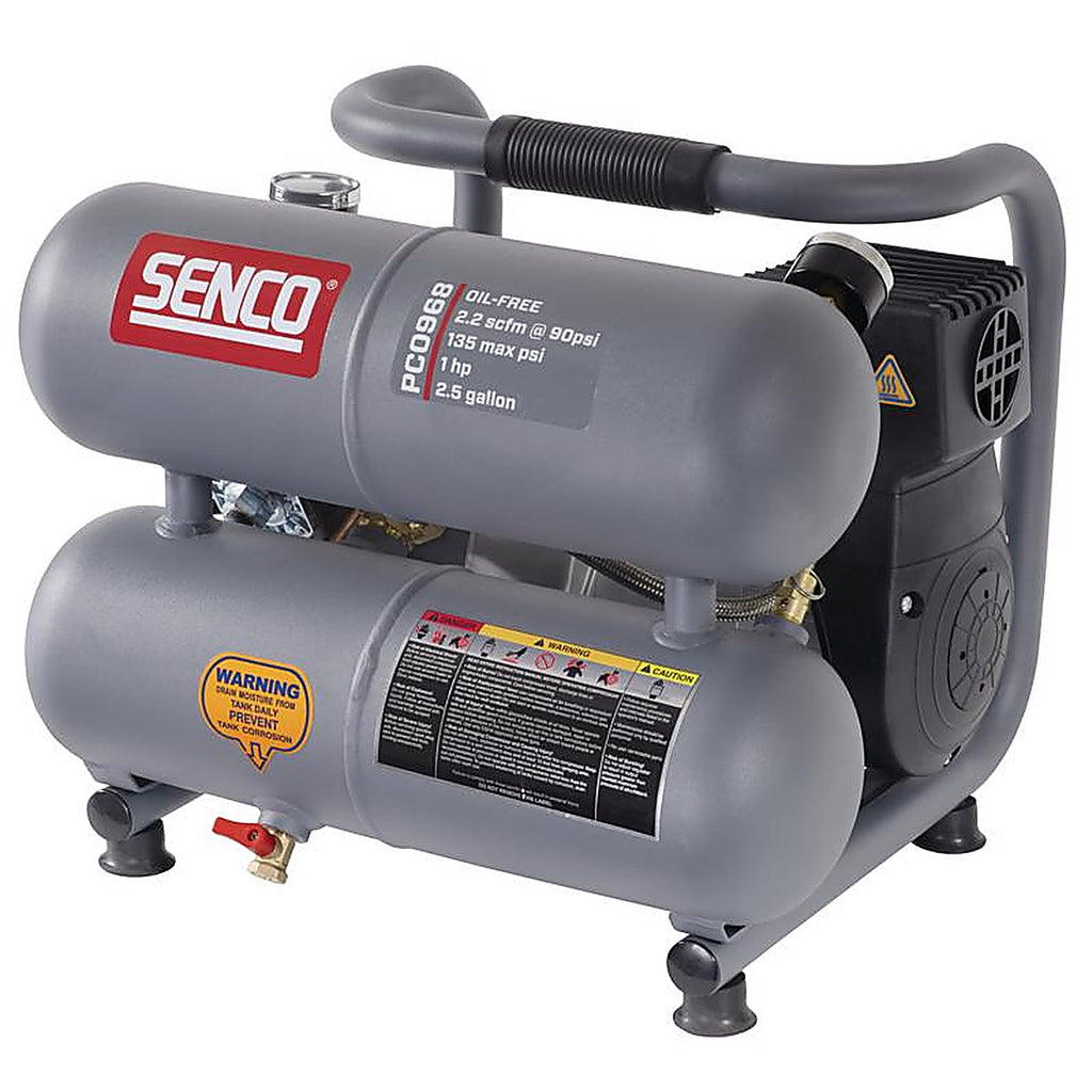 Senco PC0968 2.5 gal Horizontal Portable Air Compressor 135 psi 1.5 HP