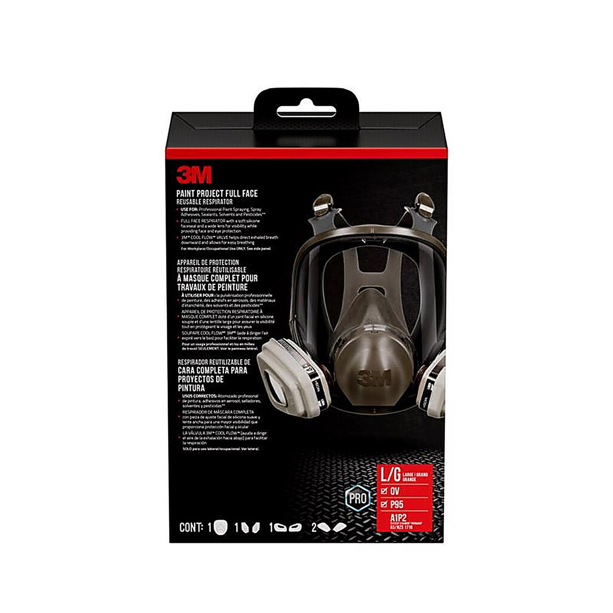 3M - 69P71P1-DC - P95 Paint Project Respirator Black L 1 Pack