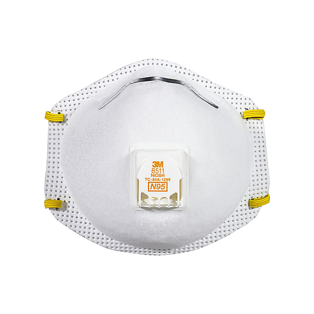 3M 8511HA1-C-PS Cool Flow N95 Sanding and Fiberglass Cup Disposable Respirator Pro-Series Valved White 1 pk