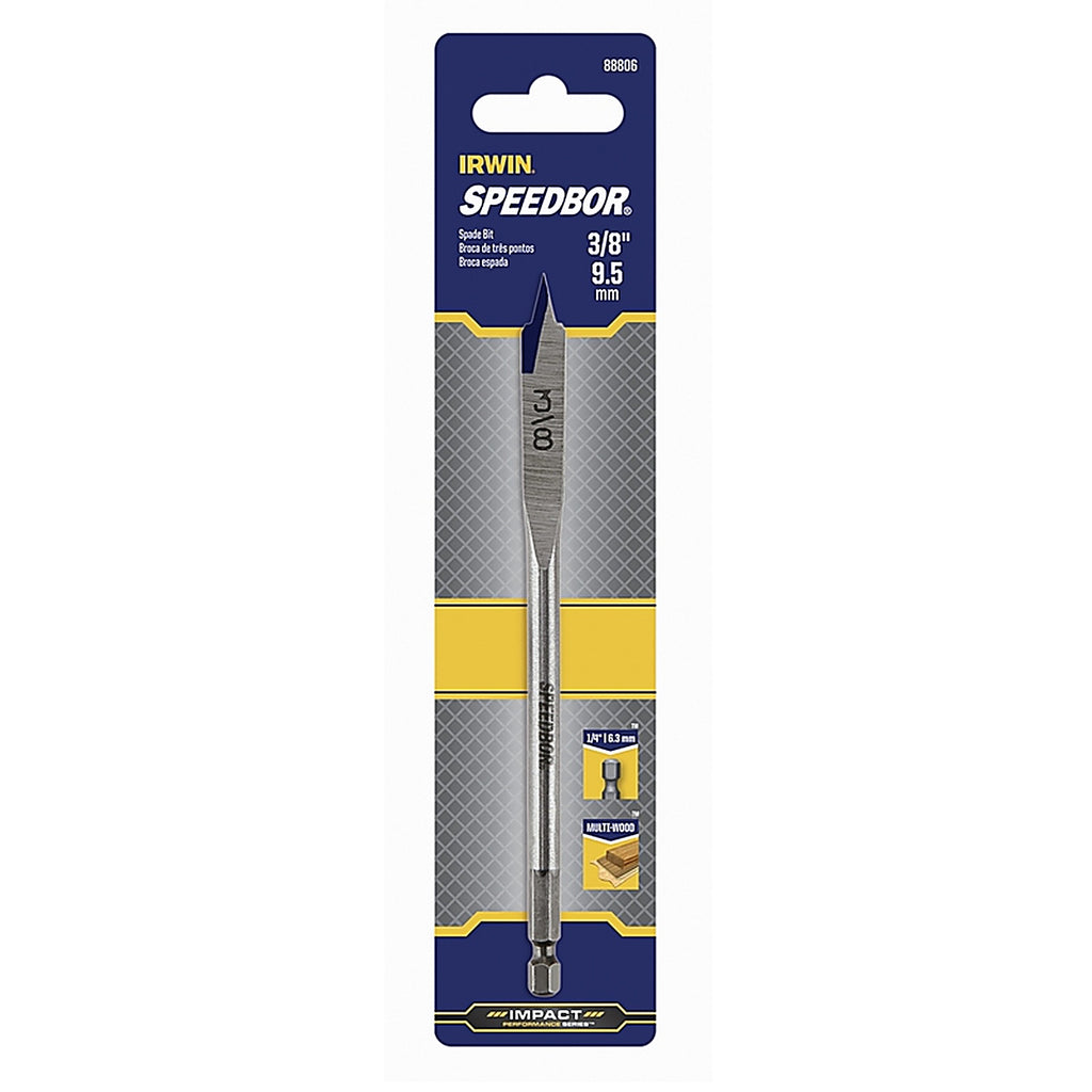 Irwin 88806 Speedbor 3/8 in. x 6 in. L Carbon Steel Wood Boring Bit 1/pc.