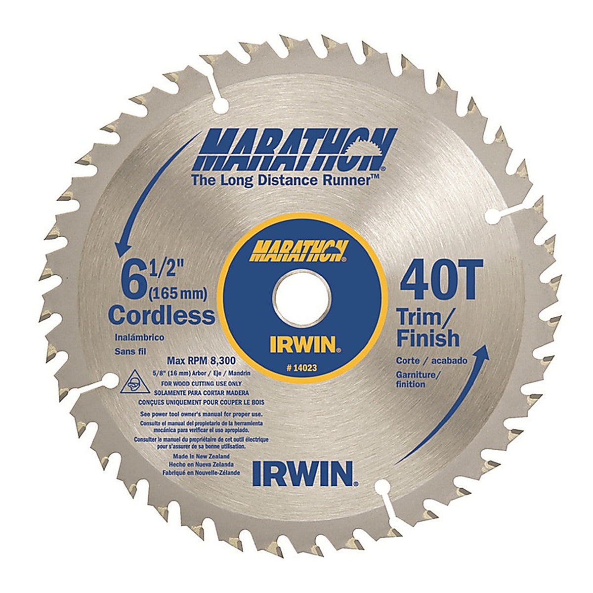 Irwin - 14023 - Marathon 6-1/2 In. D X 5/8 In. Carbide Circular Saw Blade 40 Teeth 1 Pack