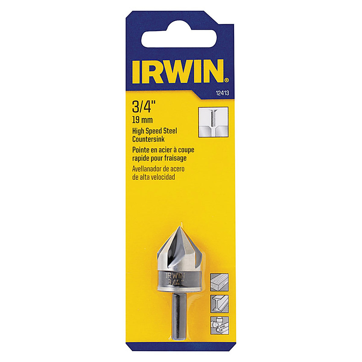Irwin 12413 3/4 in. D High Speed Steel Countersink 1 pc