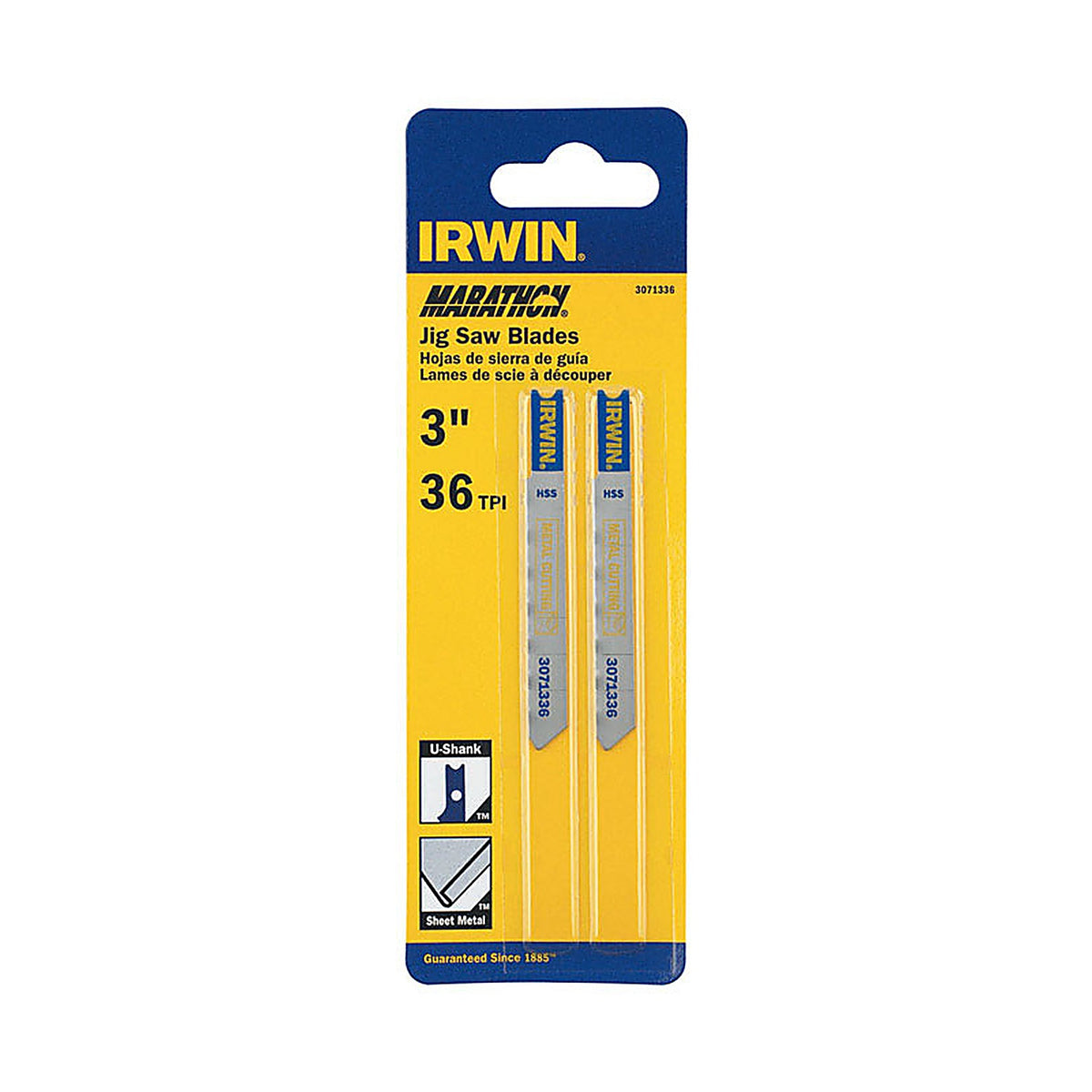 Irwin - 3071336 - Marathon 3 In. Bi-Metal U-Shank Jig Saw Blade 36 TPI 2 Pack